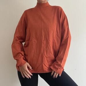 Orange pumpkin turtleneck brand chicos